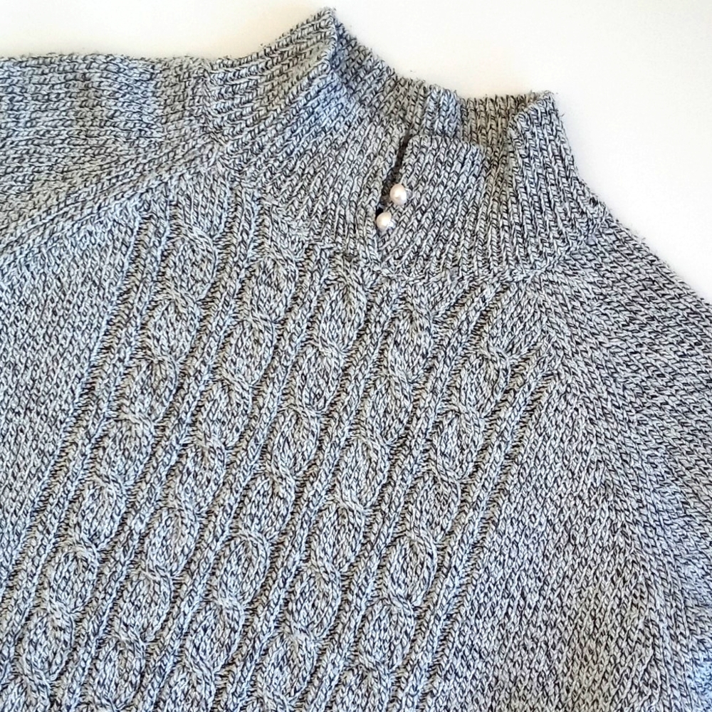 Set Of 2 Karen Scott Long Sleeve Knit Sweaters 1x Teal Blue M & 1x Grey Sweater - Picture 7 of 13